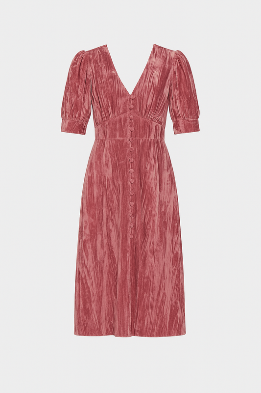 VESTIDO TERCIOPELO ROSA