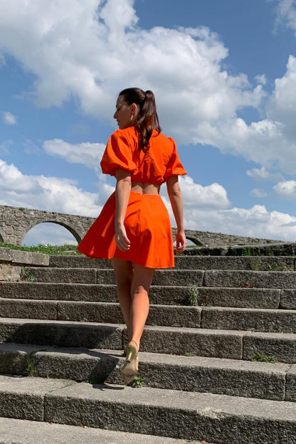 VESTIDO VUELO NARANJA