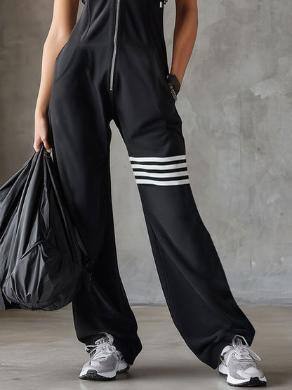 Giada - Mono deportivo de estilo retro con capucha y rayas