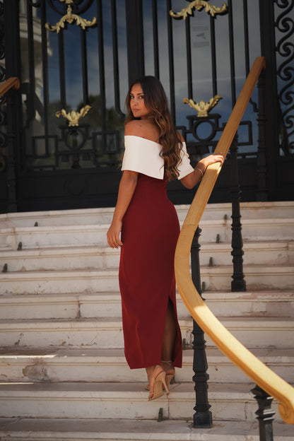 VESTIDO VELERO TEJA