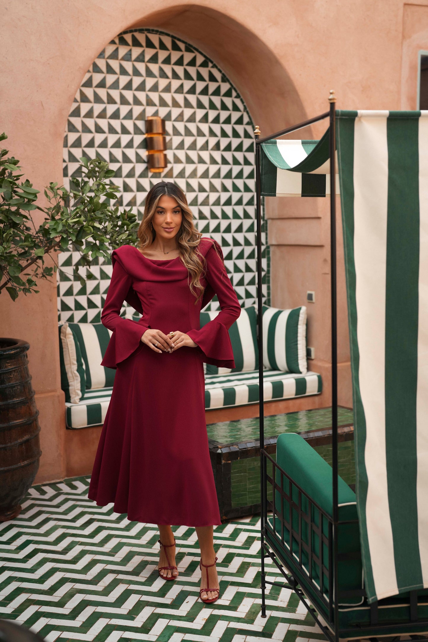 VESTIDO LIVIA ROJO MANGA LARGA