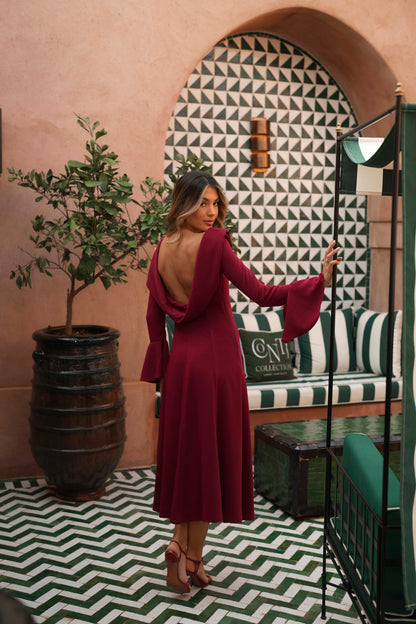 VESTIDO LIVIA ROJO MANGA LARGA