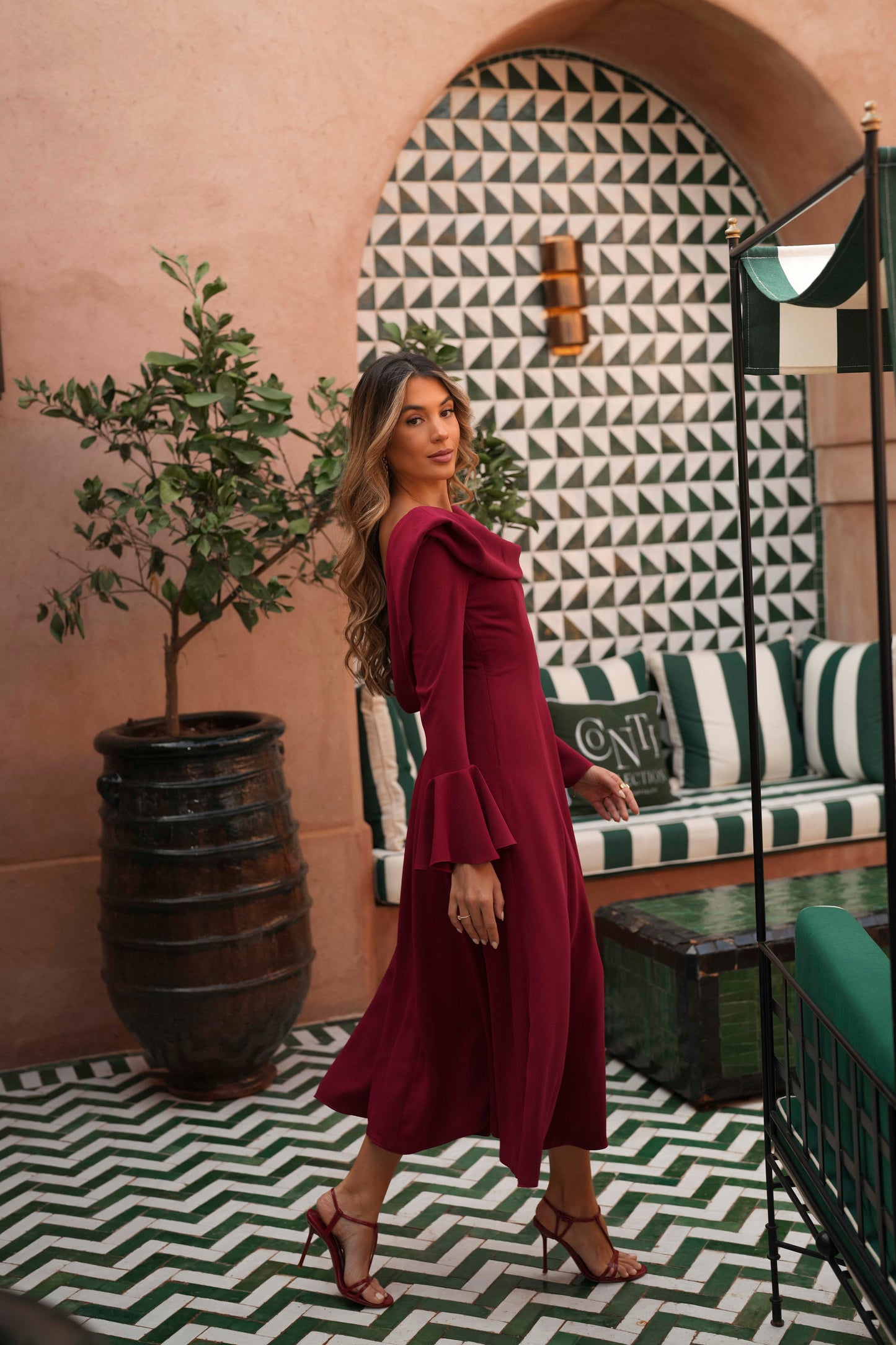 VESTIDO LIVIA ROJO MANGA LARGA