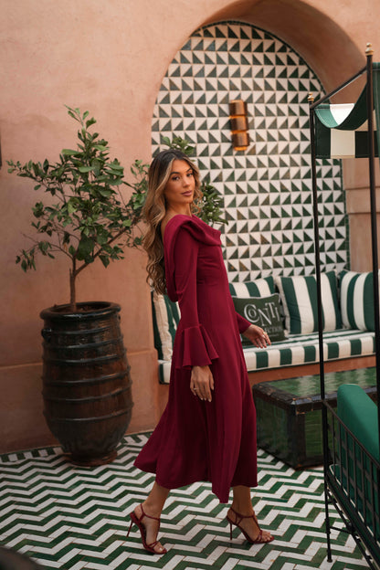 VESTIDO LIVIA ROJO MANGA LARGA