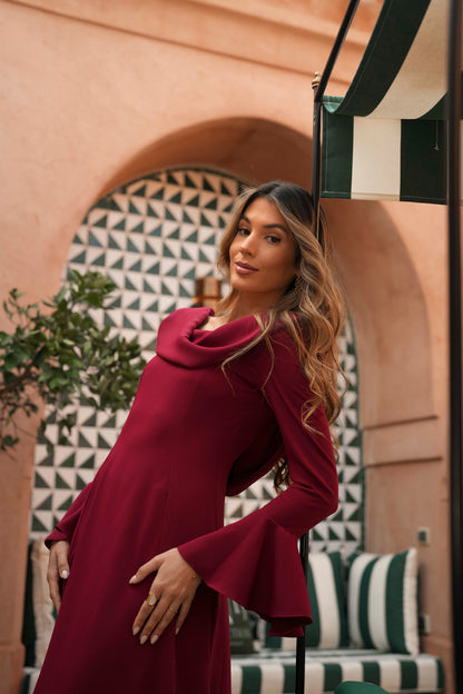 VESTIDO LIVIA ROJO MANGA LARGA